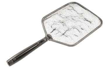 Clear plastic rectangular device with a handle, textured surface