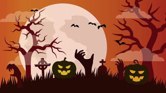 Halloween spooky loop 4k animation background