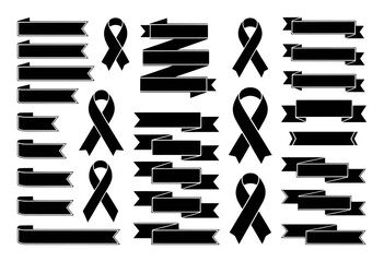 Collection of Black Awareness Ribbons and Banners
