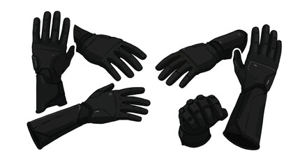 Obraz premium Set of futuristic gauntlet gloves, depicting advanced protective gear with detailed and sleek design