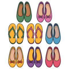 Children shoes vector icon cartoon style isolated on white background