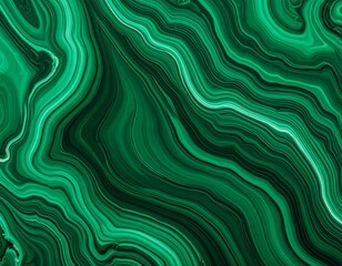 High-Resolution Close-Up of Natural Malachite Gemstone Surface with Rich Swirling Green Patterns