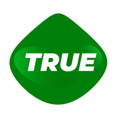 True Button Symbol Icon on Transparent Background	