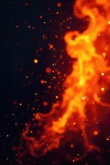 Fototapeta premium Abstract fiery sparks and embers on a dark background, perfect for design projects needing a dramatic and energetic feel Ideal for overlays and textures , sparkle, overlay