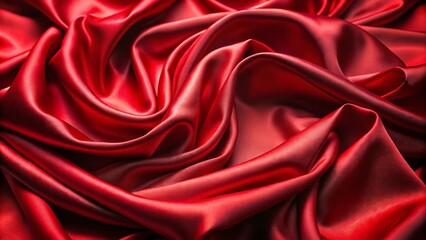 Fototapeta premium Luxurious red satin fabric with elegant draping and soft folds