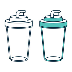 Protein shaker bottles with flip lids for gym and fitness