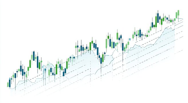 Stock market chart, rising trend