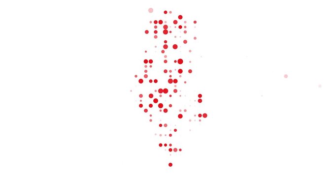 Creative Video Effect of Dots Forming and Disappearing Tunisia Outline