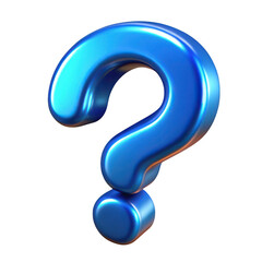 Fototapeta premium 3d blue question mark symbol isolated on transparent background