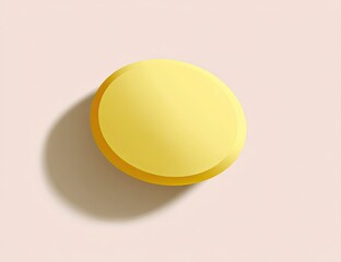 3D yellow pill, soft light