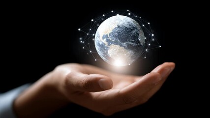 A human hand cradles a digital Earth, a stunning representation of global interconnectedness. This image, awash in luminous light, speaks volumes about our digital world. - Powered by Adobe