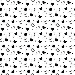 Hearts and Dots pattern seamless, Charming Illustration