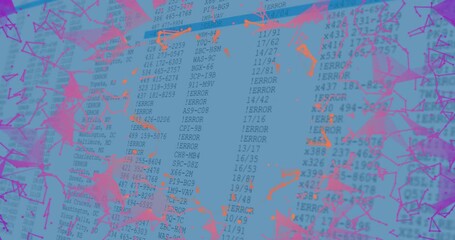 Blue background initiating pink-orange mesh drifting, revealing table highlight bar scanning errors