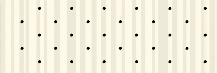 Beige striped background with a scattered pattern of small, dark dots