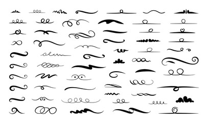 Collection of Decorative Swirls, Underlines, and Flourishes