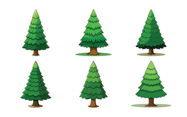 Fototapeta premium set of christmas trees
