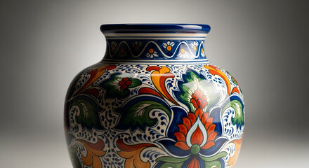 Elegant ceramic vase with intricate floral designs evoking cultural heritage