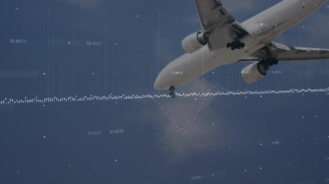 Waveform hitting limit causing gear deploying jet descending banking for landing in data chart
