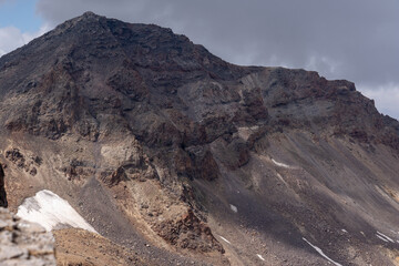 Volcanic Mountain Landscape with Dramatic Colors and Textures