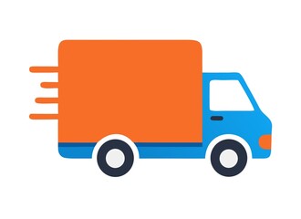 delivery truck on white background