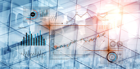 Data analytics dashboard with charts, indicators, and performance metrics, reveals trends, data analytics drives growth, supports insight, and data analytics improves decisions. Vouch