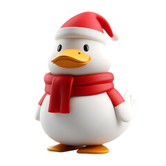 Christmas Cute Duck 3D Illustration, Christmas Special, Transparent Background PNG
