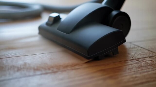 Vacuum cleaner cleaning a hardwood floor, demonstrating cleaning and maintenance routine