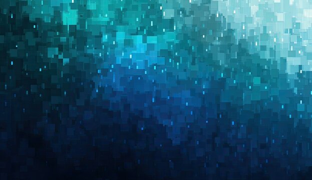 Abstract teal and blue pixelated background