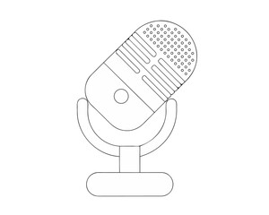 3d microphone icon art isolated flat design on white background