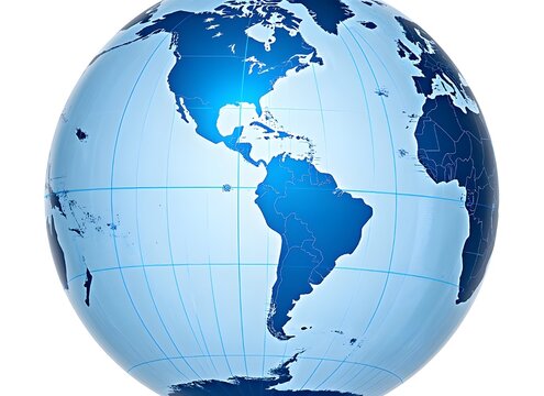 globe on white background