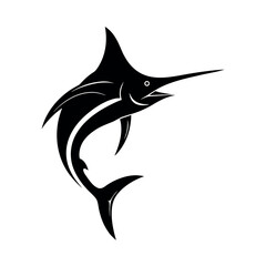 mascot marlin fish silhouette icon design eps with white background