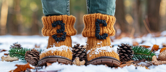 3C socks in snowy forest, advent countdown