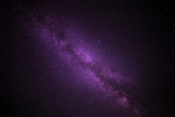 Obraz premium natural background: view on Milky Way galaxy in dark purple night sky