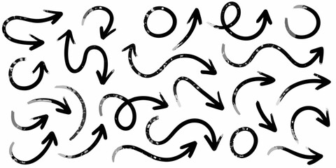 Hand Drawn Grunge Arrows and Circles Collection direction