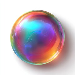 Shiny, colorful sphere on white