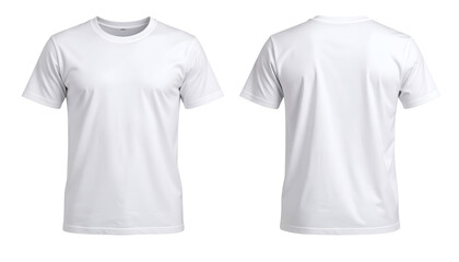 Classic short-sleeve plain white cotton t-shirt isolated on background.