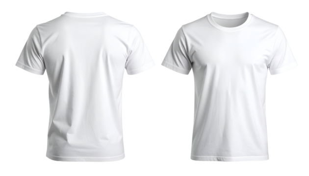 Classic short-sleeve plain white cotton t-shirt isolated on background.