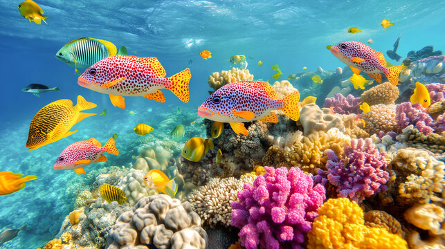 coral reef and fishes