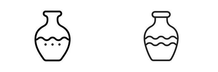 Ancient Amphora Vase Outline, Minimalist flat design