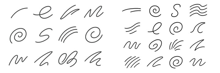 Abstract Swirls and Lines Art, Minimalist flat design