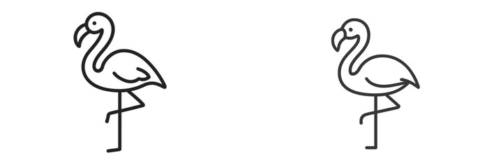 Flamingo standing on one leg, Minimalist flat design