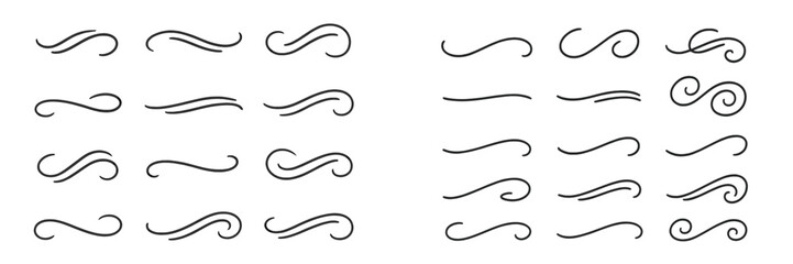 Obraz premium Elegant Swirls and Flourishes Collection, Minimalist flat design