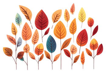 PNG Autumn leaves pattern plant leaf.