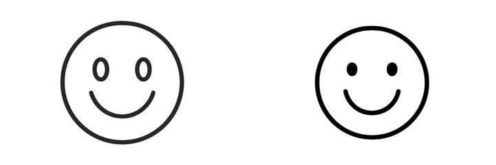 Smiley face outline icon, Minimalist flat design