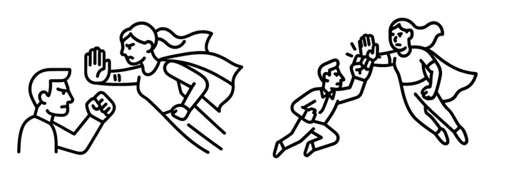 Abstract Geometric Shapes and Flowing Lines, Minimalist flat design