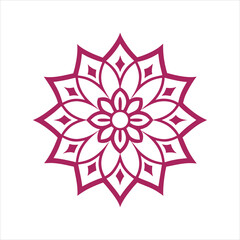 Elegant Mandala Ornament Line Art Vector Template
