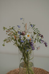 Meadow flower bouquet in a vase