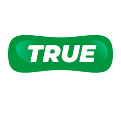 True Button Symbol Icon on Transparent