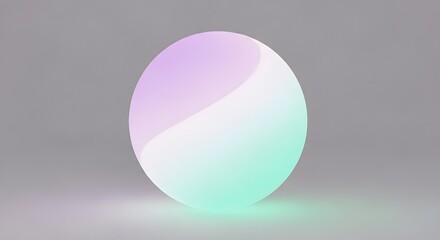 A luminous sphere with a swirling pattern of pastel pink and green light
