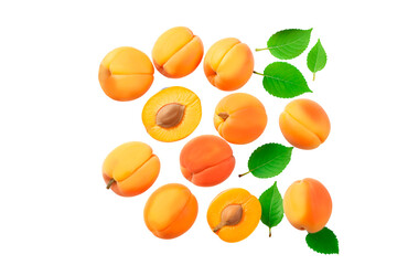 apricots on a white background